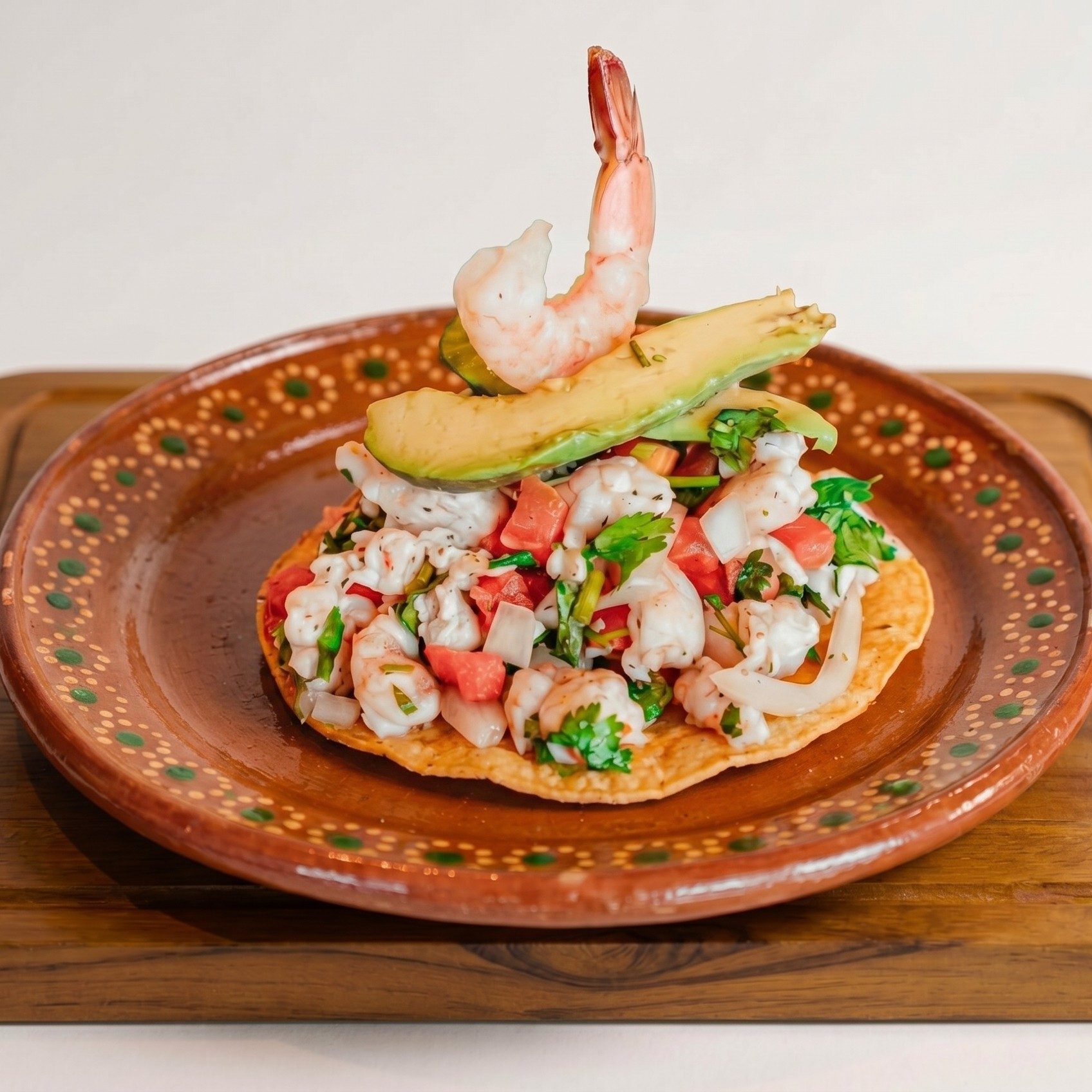 Tostada De Ceviche De Camaron.