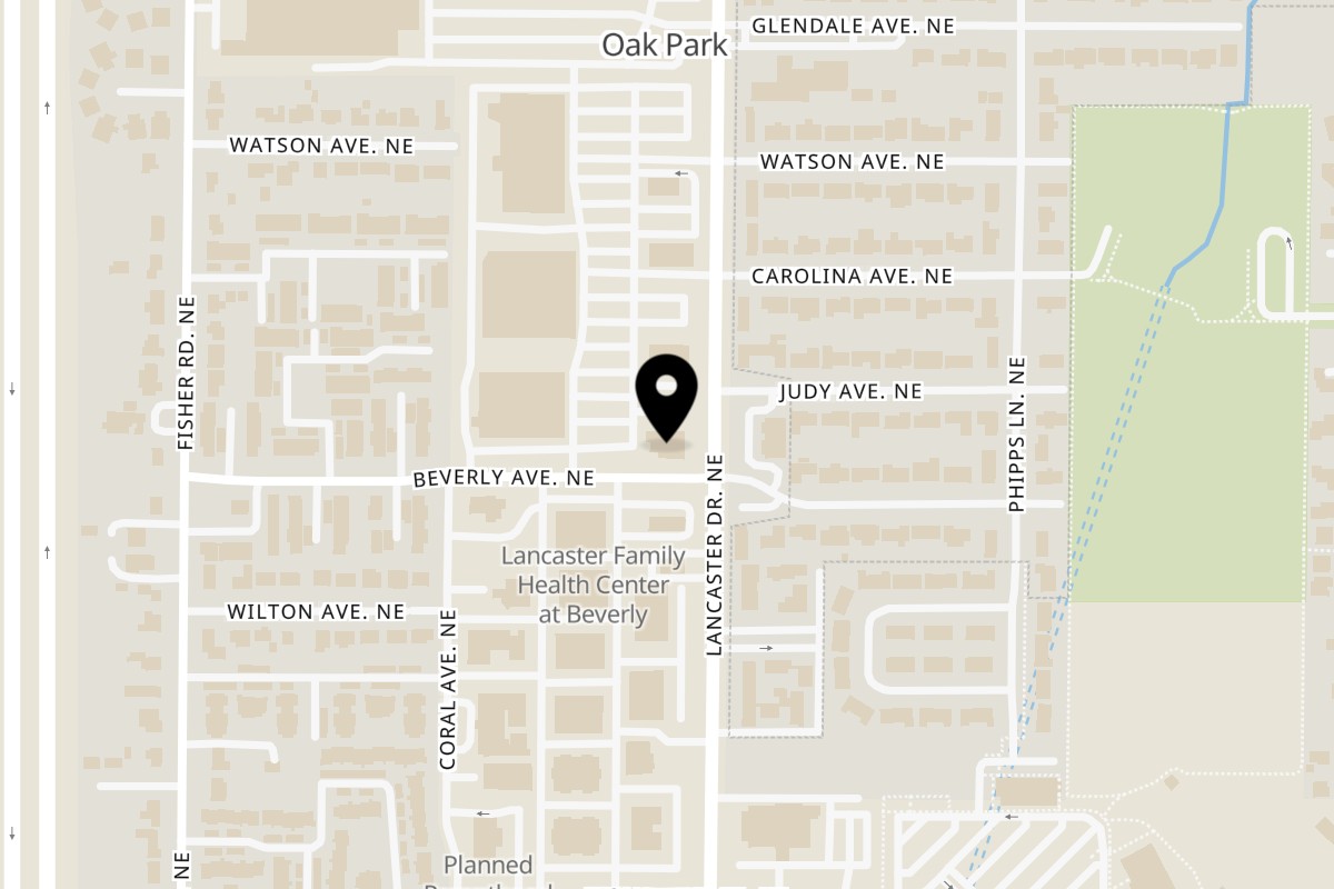 Map showing the location of El Ranchero Market on 2615 Lancaster Dr NE in Salem